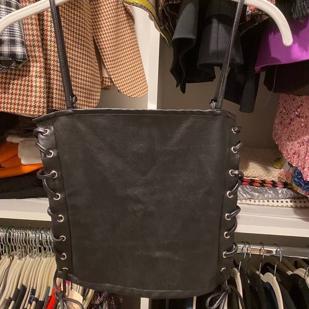 NWT Super Down faux leather top